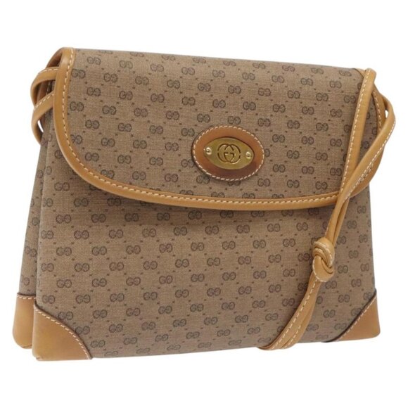 GUCCI Micro GG Supreme Shoulder Bag Beige Gold 007 92 5548 Auth BA1398 - Picture 1 of 16